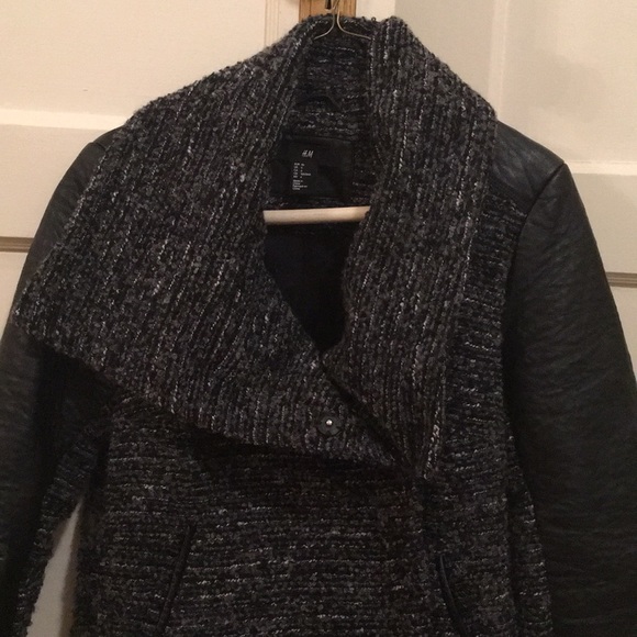 H&M tweed and leather jacket sz 6 - Picture 4 of 4
